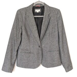 Merona Gray Wool-blend Blazer w/‎ Contrast Collar Y2K